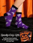 TEHOOK 5 Pairs Halloween Fuzzy Socks for Boo Spooky Basket Stuffers, Soft Cozy Fluffy Warm Novelty Socks for Halloween Gifts