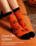TEHOOK 5 Pairs Halloween Fuzzy Socks for Boo Spooky Basket Stuffers, Soft Cozy Fluffy Warm Novelty Socks for Halloween Gifts