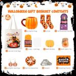 Halloween Gifts for Women - 11Pcs Halloween Gifts Basket, Boo Basket Stuffers for Teens Girls with Cute 14oz Pumpkin Mug & Spa Set, Festival Themed Gifts for Her, Mom, Sister, Friend