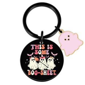 Halloween Keychain Boo Basket Stuffers for Women Men Perfect Halloween Gifts Boo Basket Ideas Baskets for Adults Cute Stuff Cool Ghost Keychain Funny Gifts for Him Her Halloween Basket Stuffers