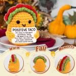 Positive Crochet Taco Christmas Birthday Gifts for Women Men Self Care Thanksgiving Basket Son Mom Dad Daughter Sister Friend Coworkers Relaxation Gift Desk Home Decor Emotional Inspirational Support