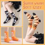 RBONIGHT 4X Thicker Halloween Fuzzy Socks for Women, Cozy Fluffy Warm Soft Socks for Fall Winter Gifts, Halloween Gifts for Women, Boo Spooky Basket Stuffers