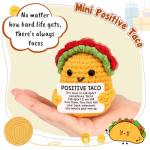 Positive Crochet Taco Christmas Birthday Gifts for Women Men Self Care Thanksgiving Basket Son Mom Dad Daughter Sister Friend Coworkers Relaxation Gift Desk Home Decor Emotional Inspirational Support