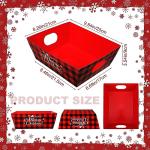 Cholemy 72 Pcs Christmas Gift Baskets Empty to Fill Kit DIY Basket for Gifts Empty Bulk 24 Tray Favor with Handles 24 Bows 24 Clear Basket Bags for Xmas Holiday Birthday (Buffalo Plaid)