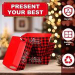 Cholemy 72 Pcs Christmas Gift Baskets Empty to Fill Kit DIY Basket for Gifts Empty Bulk 24 Tray Favor with Handles 24 Bows 24 Clear Basket Bags for Xmas Holiday Birthday (Buffalo Plaid)