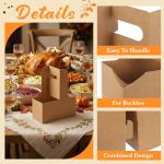 Reallnaive 16 Pack Flower and Coffee Carrier Kraft 2 Cup Drink Carrier with Handle Coffee Cup Holder with Floral Foam for Thanksgiving Gifts Baskets Wedding Baby Shower Birthday Party Favors