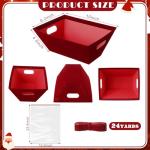 Kolldenn 24 Pcs Velvet Red Christmas Baskets for Gift Empty DIY Bulk 8" x 10" Gift Basket Kit with Handles 8 Velvet Basket 8 Bags and 8 Bows to Fill for Xmas Wedding Birthdays Party Wrapping