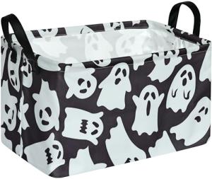 ACMUUNI Rectangle Happy Halloween Kids Gift Storage Basket Organizer Box Collapsible Shelf Basket Nursery Laundry Hamper with handle for for Kids