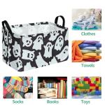 ACMUUNI Rectangle Happy Halloween Kids Gift Storage Basket Organizer Box Collapsible Shelf Basket Nursery Laundry Hamper with handle for for Kids