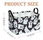 ACMUUNI Rectangle Happy Halloween Kids Gift Storage Basket Organizer Box Collapsible Shelf Basket Nursery Laundry Hamper with handle for for Kids