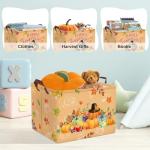 Clastyle Large Pumpkin Thanksgiving Basket Orange Cornucopia Fruit Fall Turkey Storage Bin Farm Harvest Basket for Gift Clothes Toy Book