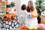 ACMUUNI Rectangle Happy Halloween Kids Gift Storage Basket Organizer Box Collapsible Shelf Basket Nursery Laundry Hamper with handle for for Kids