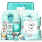 LUCOTIYA Birthday Gifts for Women Self Care Gifts Get Well Soon Gifts,Ocean Relaxing Spa Gift Basket Care Package with Blanket, Idea Thinking of You Gifts for Mom Her Best Friends Sister Wife