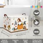 Clastyle Large Buffalo Plaid Gnome Pumpkin Basket Farm Harvest Maple Leaf Polka Dot Toy Storage Bin Sunflower Turkey Clothes Book Shelf Basket