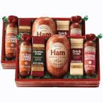 2 Holiday Gift Boxes - The Swiss Colony High 5 Food Bundle - Assorted Summer Sausages and Cheeses, Includes 2 Gift Boxes