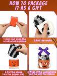 Yearntown 12 Pairs Holiday Fuzzy Socks Basket Stuffers Gift Halloween Fall Thanksgiving Cozy Fluffy Socks for Women Men(Halloween)