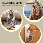 PUPPY GO Halloween Gifts Set, 5PCS Halloween Tumbler Set Includes 20oz Tumbler with Lids and Straw Socks Keychain Thanks Card, Cute Pumpkin Gift for Women