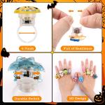 NPET 50Pcs Halloween Treats Light Up LED Rings, Non Candy Halloween Trick or Treats 3D Flashing Rings Toys Glow In the Dark Halloween Party Favor Ring Toy Gifts For Kids Adults Goodie Bag Stuffers