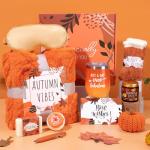 Fall Gifts Basket for Women, Get Well Soon Gifts Baskets for Mom Friend Sister Wife Grandma, Orange Relaxing Spa Gift Set for Birthday, Halloween, Thank You, Graduation, Retirement