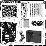 Wonderjune 14 Set Halloween Basket Gift for Women- Skeleton Gifts Box for Girls Kids Teens Mom Friend Sister