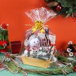 AFOROEOA 10PACK Baskets For Gifts Empty, 10 x 8”Thick Kraft Gift Basket with 10 Clear Gift Bags and 10 Pull Bows, Empty Gift Baskets for Christmas, Thanksgiving Wedding Birthday Party Wrapping Gift