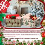 Boao 6 Pack Christmas Storage Bin Collapsible Large Christmas Storage Baskets for Gifts Canvas Laundry Basket Foldable Box with Handle for Office Home Bedroom Clothes
