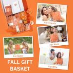 Self Care Package for Women, Orange Get Well Gifts for Women, Fall Gift Baskets for Woman, Thinking of You Self Care Gifts for Woman, Relaxing Birthday Spa Gift Baskets for Mom, Sister, Her, Friend