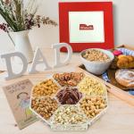 Nuts gift Basket - Delicious Mixed Cravings Gourmet Collection, Features 7 Sectional Platter with Freshly Roasted Nuts.