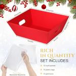 AFOROEOA 10PACK Red Baskets For Gifts Empty, 10x12”Thick Kraft Gift Basket with 10 Bows 10 Bags Empty Gift Baskets for Christmas, Easter, Birthdays, Snacks, Farmers Market