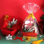 AFOROEOA 10PACK Red Baskets For Gifts Empty, 10x12”Thick Kraft Gift Basket with 10 Bows 10 Bags Empty Gift Baskets for Christmas, Easter, Birthdays, Snacks, Farmers Market