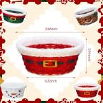 Youyole 4 Pieces Christmas Basket for Gifts Woven Bamboo Xmas Round Gingerbread Basket Small Santa Claus for Christmas Party Supplies Gift Snack Storage