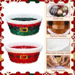 Youyole 4 Pieces Christmas Basket for Gifts Woven Bamboo Xmas Round Gingerbread Basket Small Santa Claus for Christmas Party Supplies Gift Snack Storage