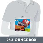 HERSHEY'S, KIT KAT and REESE'S Assorted Milk Chocolate Candy Variety Box, 27.3 oz (18 Count)