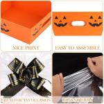 Kolewo4ever 36Pcs 12 Pack Halloween Basket Boo Basket Set 8x10inch Pumpkin Baskets for Gifts Empty to Fill with Baskets Empty Bags Pull Bows for Halloween Holiday