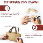 KEVTVEK Bigger Baskets for Gifts Empty, 6 Pack Sturdy Kraft Basket With Handles Gift Basket Kit, 6 Shrink Wrap Bags, 6 Bows and Hang Tag, Empty Gift Baskets to Fill for Mothers Day and Any Occasion