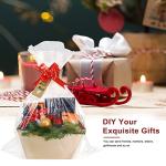 KEVTVEK Bigger Baskets for Gifts Empty, 6 Pack Sturdy Kraft Basket With Handles Gift Basket Kit, 6 Shrink Wrap Bags, 6 Bows and Hang Tag, Empty Gift Baskets to Fill for Mothers Day and Any Occasion