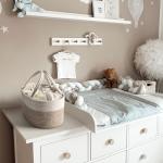 Kodomoore Diaper Caddy Organizer, Empty Gift Basket for Newborn Essentials, Baby Storage Basket, Stylish Gift Bag for Baby Shower, Boys and Girls – Small, White and Beige Brown