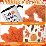 Yetene 10 Pcs Fall Gift Orange Get Well Gift Basket Include Pumpkin Spice Candle Coffee Mug Socks Makeup Bag Hair Tie Mini Artificial Pumpkins Maple Leaves and Box Self Care Birthday Spa Set for Women