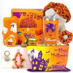 MUOUAKATE Boo Basket Stuffers for Women, 11 PCS Halloween Gifts Basket Items for Adults Teens with Halloween Tumbler with Lid and Straw Sock Keychain Makeup Bag for Sister Friends Family Coworkers