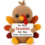 Thanksgiving Gifts for Women Handmade Crochet Turkey Women Family Adults Hostess Friend Happy Holiday Thanksgiving Card Party Favors Activities Crafts Basket Dinner Table Fall Home Decorations