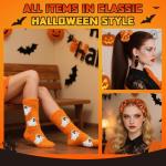 MUOUAKATE Boo Basket Stuffers for Women, 11 PCS Halloween Gifts Basket Items for Adults Teens with Halloween Tumbler with Lid and Straw Sock Keychain Makeup Bag for Sister Friends Family Coworkers
