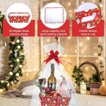Cholemy 27 Pcs Christmas Baskets for Gifts Empty, 9 Pcs Gift Baskets Empty with Handles 9 Pcs Basket Bags and 9 Pcs Red Pull Bows Cardboard Baskets Bags Kit for Xmas Birthday Holiday Wedding Party