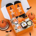 Halloween Gifts Basket for Adults Boo Baskets for Women Spooky Basket Stuffers for Women Cute Halloween Gifts Box with Glass Cup Socks Fall Boo Baskets Ideas for Her Teen Girl Best Friends Girlfriend