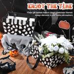 Supervitae 12 Pcs Halloween Bags with Handle 9.8''x6.5'' Ghost Baskets for Gift Empty Candy Goodie Snacks Trick or Treat Gift Bags for Halloween Party Favors Decor Supplies