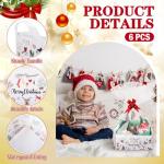 Yexiya 48 Pcs Christmas Gift Baskets Empty Kit Include 6 Baskets with 6 Gift Bag 6 Red Pull Bow 30 Paper Lining for Gifts, Empty to Fill with Bag for Xmas Party(Simplicity)