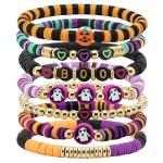 SPMatrix Halloween Bracelets,Halloween Clay Beaded Jewelry,Boo Basket Stuffers,Trick or Treat Party Favors Accessories,Treat Bag Filler Supply for Friends Bff Sister,Friendship Gifts,Classroom Prizes