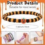 SPMatrix Halloween Bracelets,Halloween Clay Beaded Jewelry,Boo Basket Stuffers,Trick or Treat Party Favors Accessories,Treat Bag Filler Supply for Friends Bff Sister,Friendship Gifts,Classroom Prizes