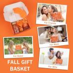 Get Well Soon Gift Baskets for Women, Orange Get Well Gifts for Women After Surgery, Self Care Package , Fall Spa Gift Basket, Birthday Gift Set for Woman, Self Care Kit for Mom Sister Grandma Friends