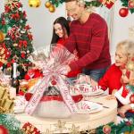 AceOrbit 3 Sets Christmas Gift Basket Empty Wrapping Set, Woven Basket with Gift Bags and Ribbons Durable Baskets for Gifts Empty Bucket with Handles for Storage 12"x 8" x 5"