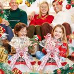 AceOrbit 3 Sets Christmas Gift Basket Empty Wrapping Set, Woven Basket with Gift Bags and Ribbons Durable Baskets for Gifts Empty Bucket with Handles for Storage 12"x 8" x 5"